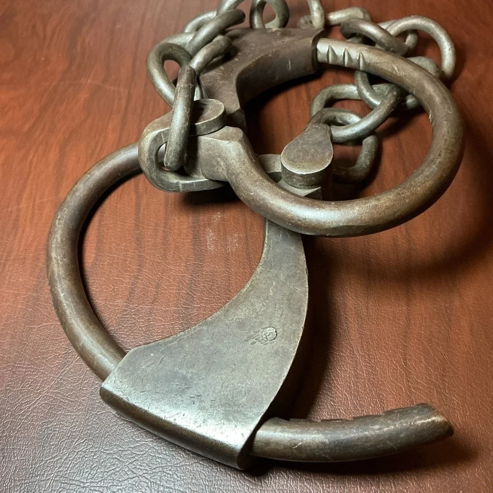 Vintage Iron Hand Forged Leg Shackles